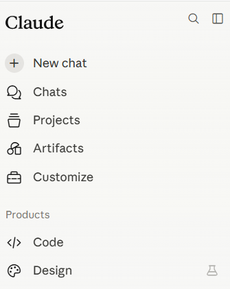 Claude sidebar with Customize