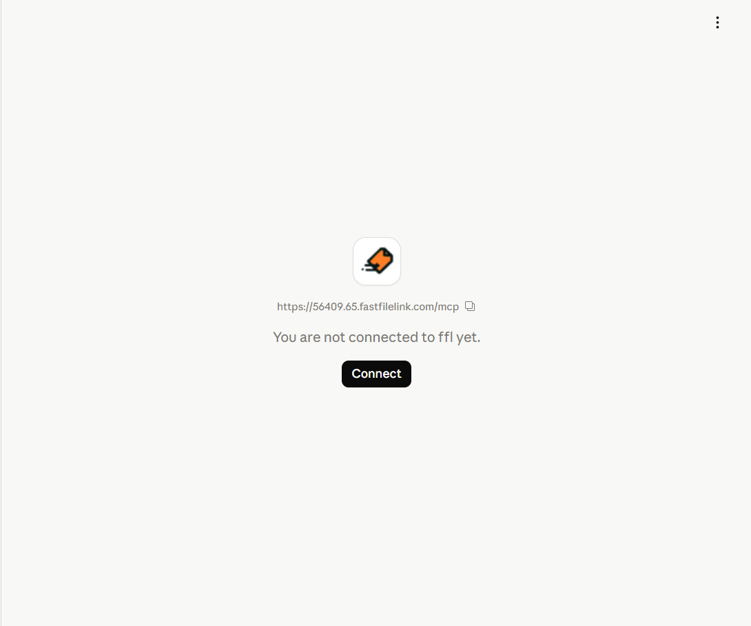 Not connected, with Connect button